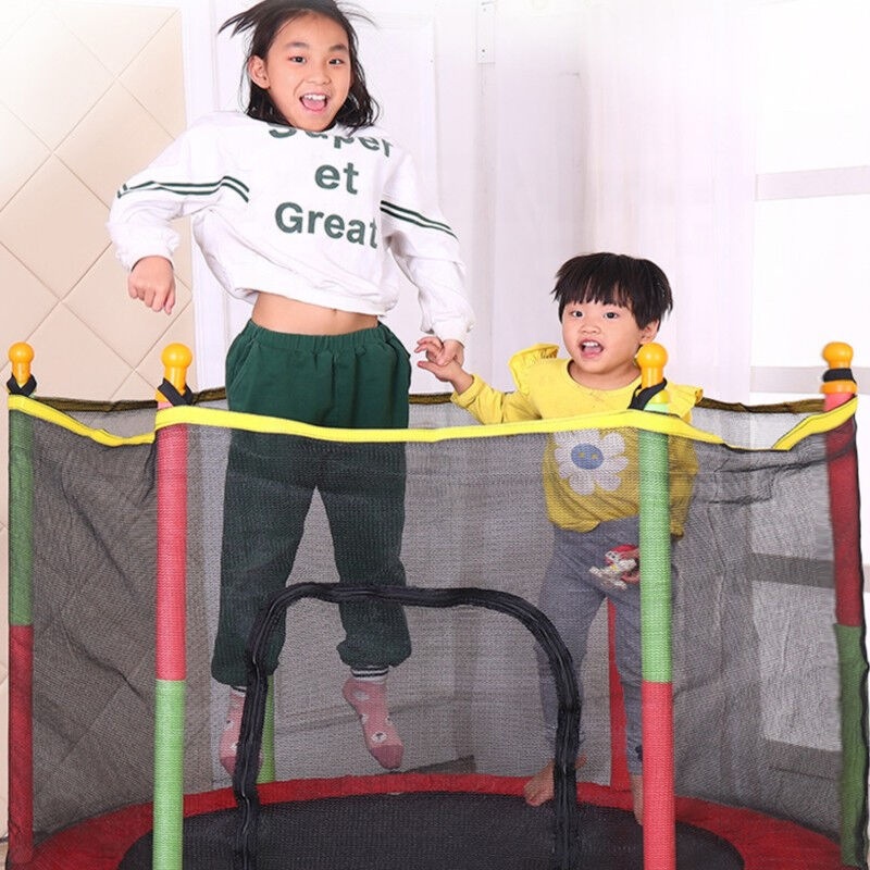 Training Net Mini - Mini Round Trampoline With Protective Net