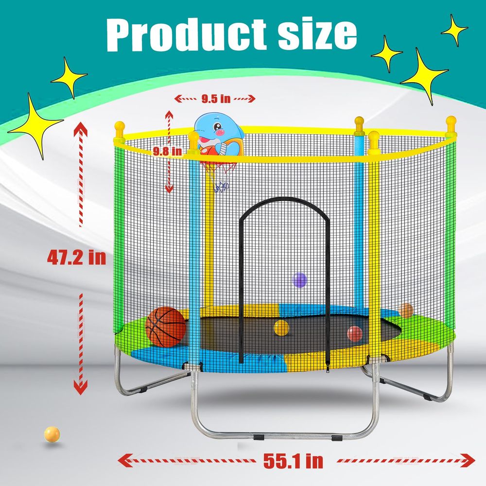 55 Trampoline for Kids with En - مراجعة Training Net Mini وسعره